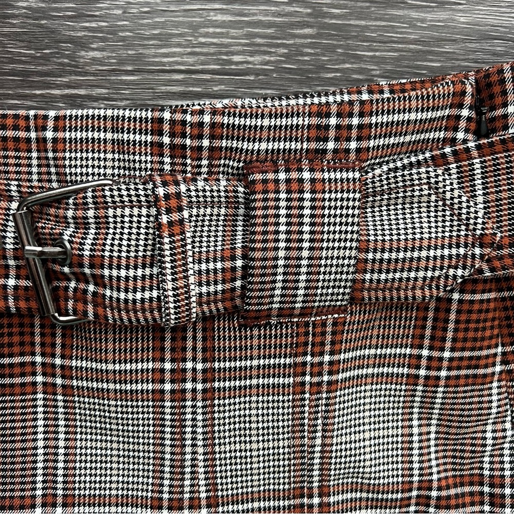Free People Sage Rust Brown Plaid Mini Skort - Picture 4 of 9